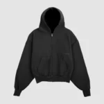 heavyweight script zip up vintage black