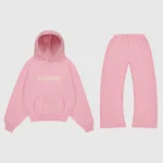 heavyweight appliqué tracksuit set powder pink