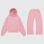heavyweight script tracksuit set powder pink