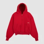 heavyweight script zip up nordic red