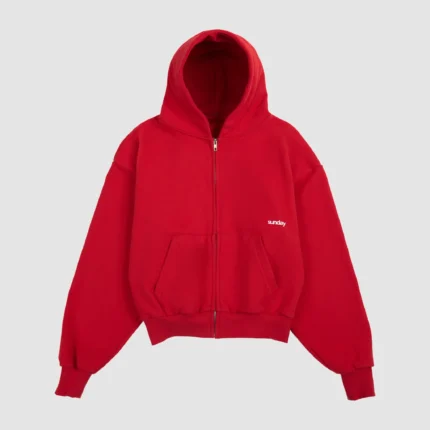 heavyweight script zip up nordic red