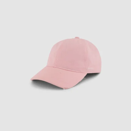 distressed script cap powder pink