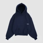 heavyweight script hoodie navy