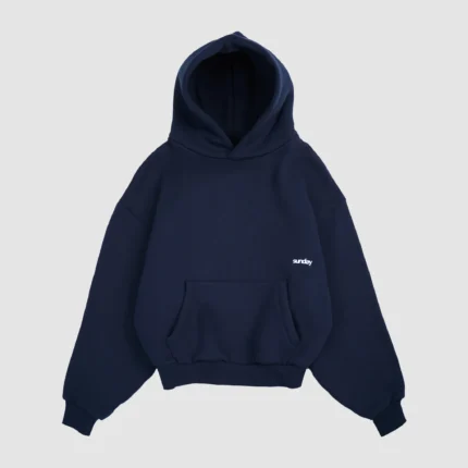 heavyweight script hoodie navy